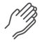 Pray line icon, religion and prayer, hands praying sign, vector graphics, a linear pattern on a white background, eps 10