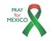 Pray for Mexico. Earthquake. Ribbon with flowers of the flag of Mexico, natural disaster. Vector