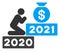 Pray for Money 2021 Raster Flat Icon