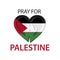 Pray for Palestine with love icon. Vector Illustration on white background.