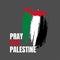 Pray for Palestine word. Support banner. Vector