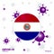 Pray For Paraguay. COVID-19 Coronavirus Typography Flag. Stay home, Stay Healthy