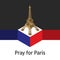 Pray for Paris, 13 November 2015. Abstract creative concept vector image. For art illustration template design