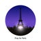 Pray for Paris, 13 November 2015. Abstract creative concept vector image. For art illustration template design