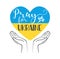 Pray for peace Ukraine Illustration on white background concept of Praying, mourning, humanity. No war.