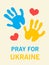 Pray for peace Ukraine Praying, mourning, humanity. Stop War Ukraine. World peace. Vector illustration