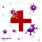 Pray For Sark. COVID-19 Coronavirus Typography Flag. Stay home, Stay Healthy