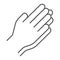 Pray thin line icon, religion and prayer, hands praying sign, vector graphics, a linear pattern on a white background