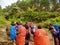 Pray together before hiking mountain Slamet in java island 3432mdpl