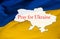 Pray for Ukraine on National yellow blue flag of Ukraine