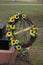 Pray for Ukraine Rustic Wooden Wreath with Flowers Hope for Russia War 2022