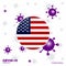 Pray For United States of America. COVID-19 Coronavirus Typography Flag. Stay home, Stay Healthy