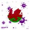 Pray For Wales. COVID-19 Coronavirus Typography Flag. Stay home, Stay Healthy
