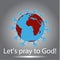 Pray for the world, the concept of illustration design pray for world from the coronavirus outbreak, covid 19, vector