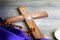 Prayer almsgiving fasting Ash Wednesday concept with wooden cross