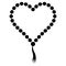 prayer beads folded in the shape of a heart, vector prayer beads symbol love for God faith and peace