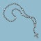 Prayer beads. Vintage engraving stylized drawing.