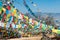 Prayer flag at Baiji Temple. a famous Tibetan city of Shangrila, Yunnan, China.