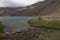 Prayer flags on the banks of chandrataal lake in Spiti Valley