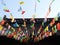 Prayer flags on Chinese temple