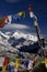 Prayer flags and khangchengdzonga peak