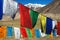 Prayer flags with stupas - India