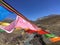 Prayer Flags Waving in Wind - Mount Kailash Kora in Spring in Tibet in China.