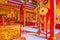 Prayer hall with chineese drum of Lao Pun Tao Kong shrine in Chinatown of Bangkok, Thailand