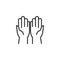 Prayer hands line icon