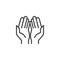 Prayer hands outline icon