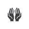 Prayer hands vector icon