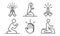 Prayer icons set, outline style