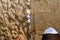 Prayer near Wailing Wall in Jerusalem.