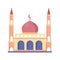 prayer place building of muslim mosque masjid design vector illustration