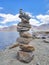 Prayer stones in Pangong lake