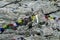 Prayer tibet and nepali flags in Himalaya mountains, Nepal