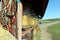 Prayer wheel at Erdene Zuu Monastery World Heritage in Kharkhorin Karakorum, Mongolia