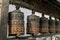 Prayer wheel in Nepali near the Buddhist temple