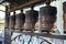 Prayer wheels in buddha temple, Nepal