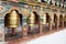 Prayer wheels at the Kyichu Lhakhang Temple, Paro Valley, Bhutan