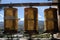 Prayer wheels in Tibet