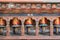 Prayer wheels were installed in the courtyard of a Buddhist temple in Paro (Bhutan)