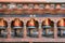 Prayer wheels were installed in the courtyard of Kyichu Lhakhang in Paro (Bhutan)