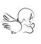 Praying angel child, believe icon vector