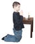 Praying boy with clipping path