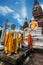 Praying Buddhas at Wat Yai Chai Mongkhon temple. Thailand