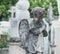 Praying concrete angel cemetery