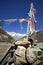 Praying flags and stones in annapurna