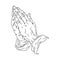 Praying hand line art