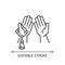 Praying hand linear icon